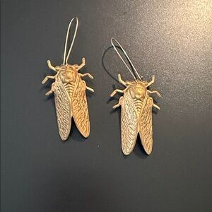 Gold Cicada Earrings